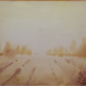 Painting titled "Paesaggio.jpg" by Catia Biso, Original Artwork, Watercolor