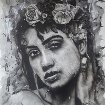 Malerei mit dem Titel "Persian girl" von Catia Trovarelli, Original-Kunstwerk, Acryl