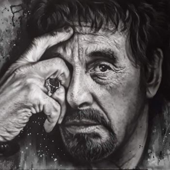 Painting titled "Al Pacino" by Catia Trovarelli, Original Artwork, Acrylic