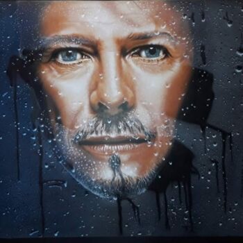 Painting titled "Visione D. Bowie" by Catia Trovarelli, Original Artwork, Acrylic