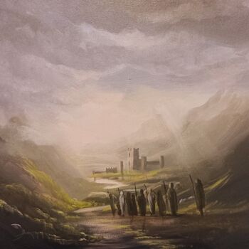 Painting titled "Druids valley" by Cathal O Malley, Original Artwork, Acrylic