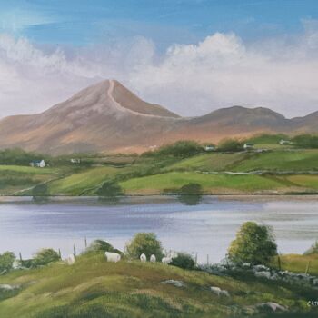 Painting titled "Croagh Patrick," by Cathal O Malley, Original Artwork, Acrylic