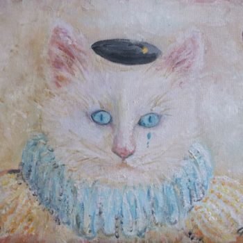 Painting titled "Pierrot Gato" by Catherine Cabé (CAT.), Original Artwork, Oil