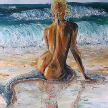 Painting titled "LA PETITE SIRENE" by Catherine Cabé (CAT.), Original Artwork, Other