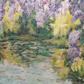 Painting titled "giverny toujours" by Catherine Cabé (CAT.), Original Artwork, Oil