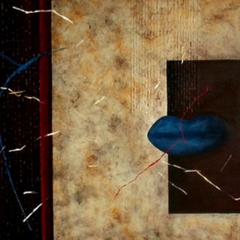 Peinture intitulée "LA BOUCHE BLEUE" par Caty Pech, Œuvre d'art originale