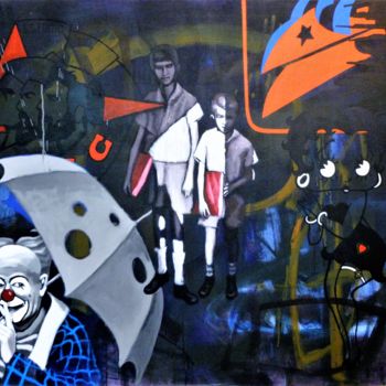 Peinture intitulée "TELON DE FONDO, CON…" par Cauri Gallery Cuban Art, Œuvre d'art originale, Acrylique