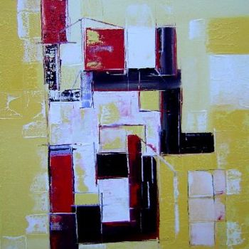 Painting titled "Abstraction Pie II" by Gérard Cavazza, Original Artwork, Oil