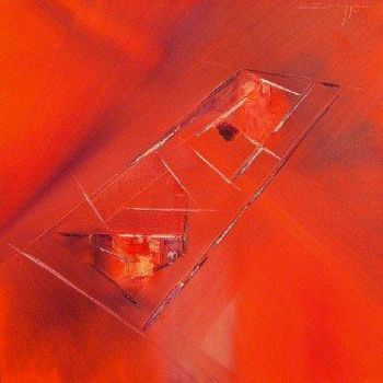 Peinture intitulée "Chèche rouge" par Gérard Cavazza, Œuvre d'art originale, Huile