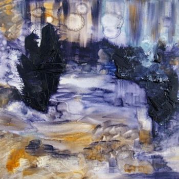 Peinture intitulée "Sur la glace" par Muriel Cayet, Œuvre d'art originale