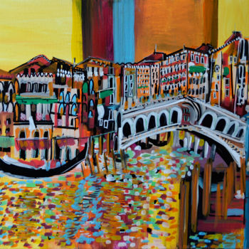Peinture intitulée "Un soir rêvant" par Muriel Cayet, Œuvre d'art originale