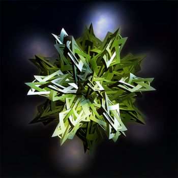 Digital Arts titled "Chlorophyll Star" by Yves Molina, Original Artwork, Digital Painting