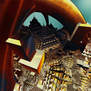 Цифровое искусство под названием "City life 4" - Yves Molina, Подлинное произведение искусства, Цифровая живопись