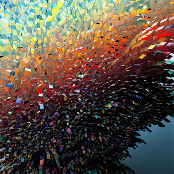 Arte digital titulada "Convergence Cubique" por Yves Molina, Obra de arte original, Pintura Digital