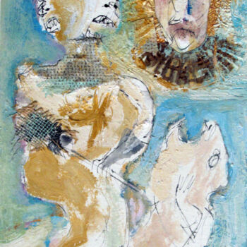 Peinture intitulée "Entre o guerreiro e…" par Cazé Araújo, Œuvre d'art originale, Gouache