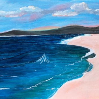 Malarstwo zatytułowany „Pinky Island” autorstwa C&B Art Impact, Oryginalna praca, Akryl Zamontowany na Drewniana rama noszy