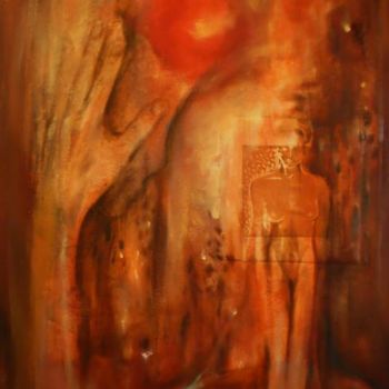 Картина под названием "soleil rouge" - C.Bibo, Подлинное произведение искусства, Масло