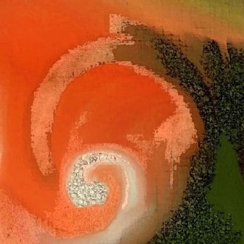 Painting titled "orange et volute" by Colombe Boucher, Original Artwork