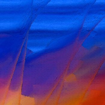 Картина под названием "orange sous bleu" - Colombe Boucher, Подлинное произведение искусства