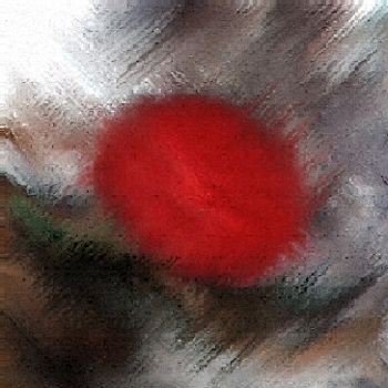 Pintura intitulada "rouge et point" por Colombe Boucher, Obras de arte originais