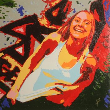 Painting titled "Julie #1" by Cyrille Bro, Original Artwork, Acrylic