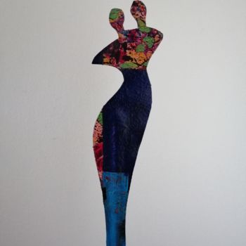 Sculpture intitulée "Bonnie and Clyde" par Carole Carpier, Œuvre d'art originale, Acrylique