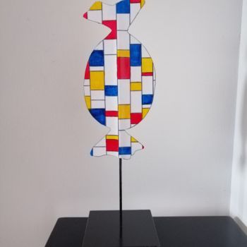 Sculpture intitulée "Mondrian sweet" par Carole Carpier, Œuvre d'art originale, Acrylique