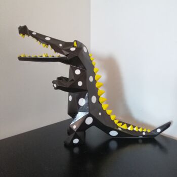 Sculpture titled "SOBEK" by Carole Carpier, Original Artwork, Resin