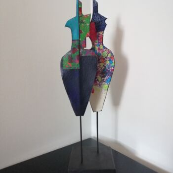 Sculpture titled "Valkyries" by Carole Carpier, Original Artwork, Acrylic