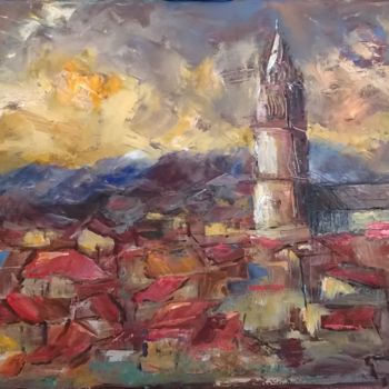 Painting titled "Colme 2017 Atardecer" by Carlos Coira, Original Artwork, Oil