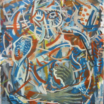 Peinture intitulée "Ghost man with hands" par Zvonko Ciric, Œuvre d'art originale