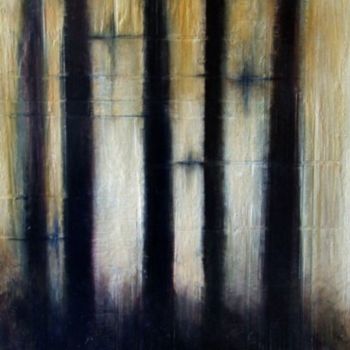 Pittura intitolato "les pins, la forêt…" da Catherine D Artigue, Opera d'arte originale, Olio