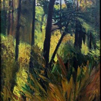 Pittura intitolato "La forêt de Lege" da Catherine D Artigue, Opera d'arte originale, Olio