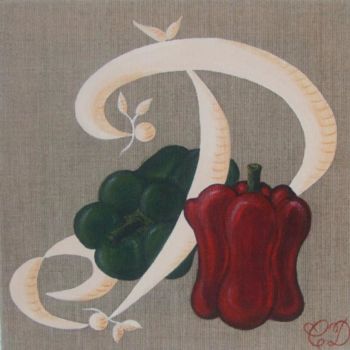 Painting titled "Les poivrons" by C Comme Cathy D Comme Domi, Original Artwork