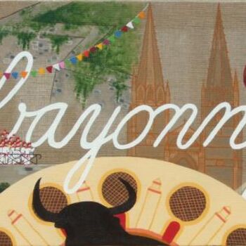 Pintura titulada "Bayonne" por C Comme Cathy D Comme Domi, Obra de arte original