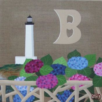 Schilderij getiteld "B comme Biarritz" door C Comme Cathy D Comme Domi, Origineel Kunstwerk