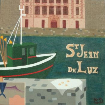 Pintura intitulada "Petit St jean de Luz" por C Comme Cathy D Comme Domi, Obras de arte originais