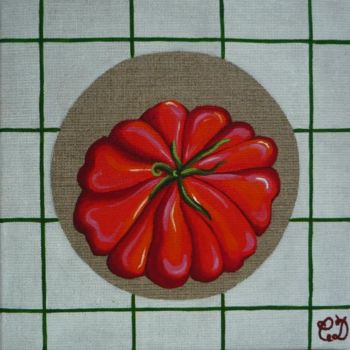 Pittura intitolato "tomate coeur de boe…" da C Comme Cathy D Comme Domi, Opera d'arte originale