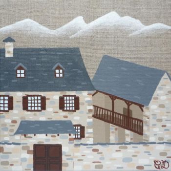 Pintura intitulada "une petite maison d…" por C Comme Cathy D Comme Domi, Obras de arte originais