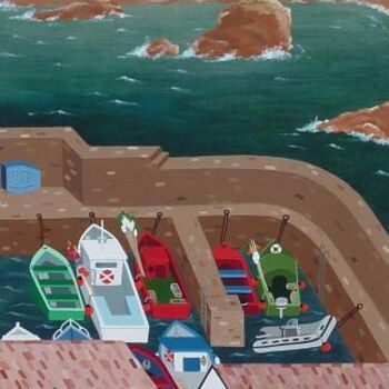 Painting titled "Biarritz" by C Comme Cathy D Comme Domi, Original Artwork