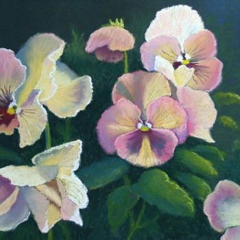 Painting titled "Cream and Pink Pans…" by Christine Derrick, Original Artwork
