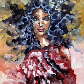 Painting titled "African witch" by Candice Dethise, Original Artwork, Oil