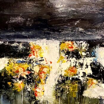 Painting titled "Abstraction huile s…" by Corinne Dubosque, Original Artwork, Oil