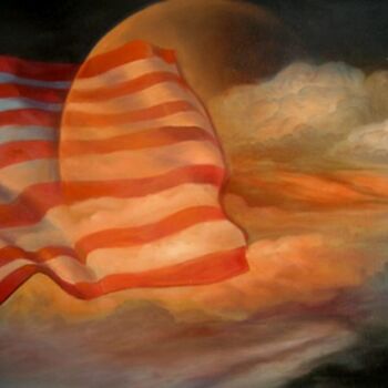 Schilderij getiteld "America first versi…" door Cebarre, Origineel Kunstwerk, Olie