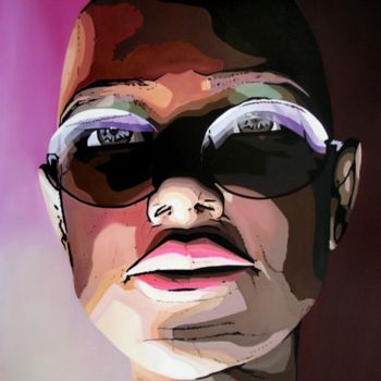 Painting titled "Sunglass" by Cebarre, Original Artwork, Oil