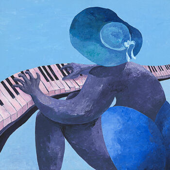 Pintura intitulada "PIANO CELESTE" por Cébé, Obras de arte originais, Acrílico