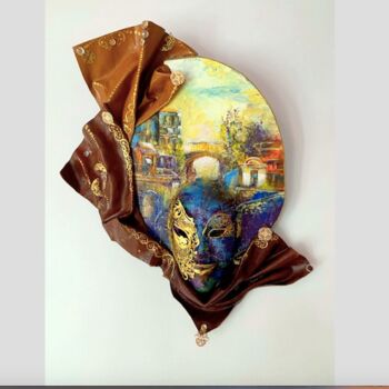 Sculpture titled "Toscane" by Cécile Bour, Original Artwork, Acrylic Mounted on Cardboard