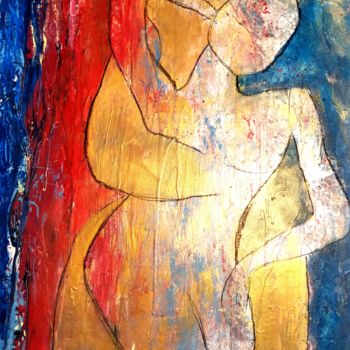 Peinture intitulée "Femme et homme" par Cécile Corso, Œuvre d'art originale, Acrylique