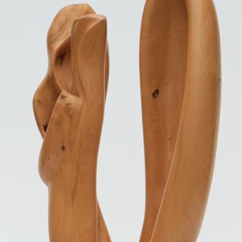 Sculptuur getiteld "Couple" door Cécile Devezeaux De Lavergne, Origineel Kunstwerk, Hout