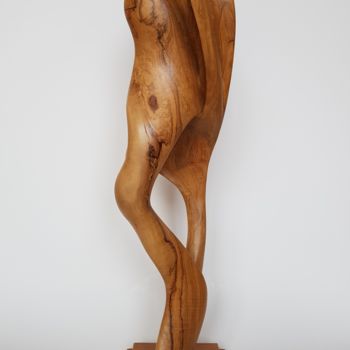 Sculpture intitulée "Angel with Burnt Wi…" par Cécile Devezeaux De Lavergne, Œuvre d'art originale, Bois